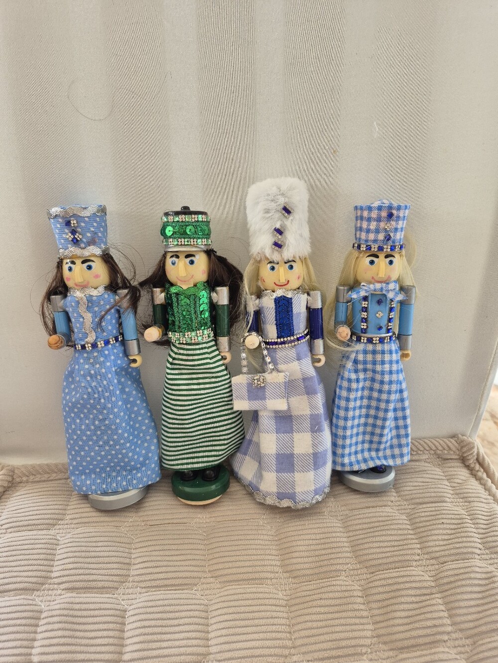 Handcrafted Decorative Nutcracker Set in Blue & Green